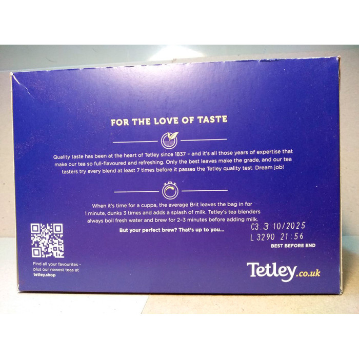 Англійський чорний чай Tetley Original, 240 пакетиків, 750 гр