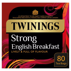 Чорний чай Twinings Міцний англійський сніданок, 80 чайних пакетиків. 250 грам