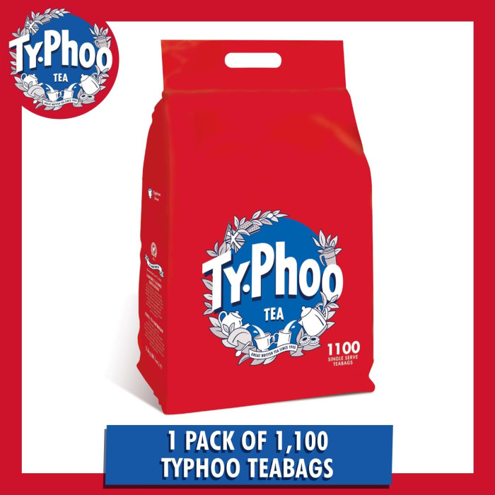 Круглі чайні пакетики Typhoo для англійського сніданку щодня, 1100 упаковок, 2500 грам