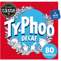 Typhoo Decaf Tea, чайні пакетики без кофеїну, 80 штук (6 шт. в упаковці), 960 грам